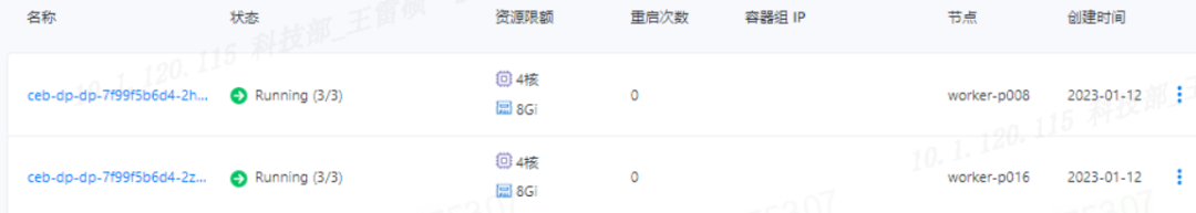 图8  G行某集群Pod业务资源规格